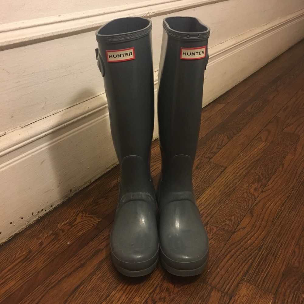 Grey hunter rain boots